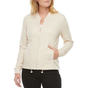 Liz Claiborne Quilted Ivory Jacket Shacket XXL 2X Long Sleeve NEW